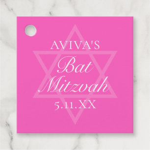 Hot Pink Bat Mitzvah Party Star von David Geschenkanhänger