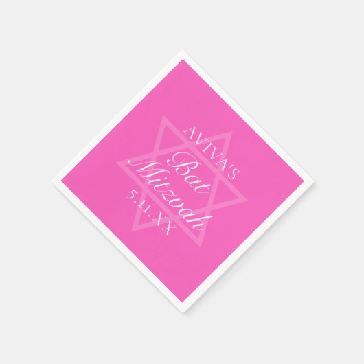 Hot Pink Bat Mitzvah Party Star von David Serviette (Ecke)