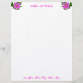 Hot Pink Beach Rosen Letterhead Briefkopf (Vorderseite)