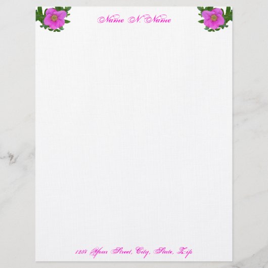 Hot Pink Beach Rosen Letterhead Briefkopf (Vorderseite)
