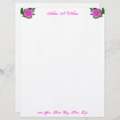 Hot Pink Beach Rosen Letterhead Briefkopf (Vorne/Hinten)