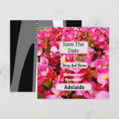 Hot Pink Begonia Blume Save the Date, Date (Vorne/Hinten)