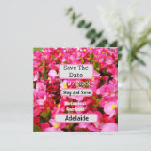 Hot Pink Begonia Blume Save the Date, Date (Stehend Vorderseite)