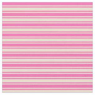 Hot Pink & Beige Streifen Muster Stoff