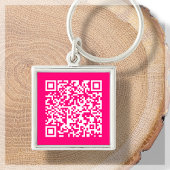 Hot Pink | Benutzerdefinierter QR-Code-Schlüsselan Schlüsselanhänger