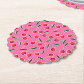 Hot Pink Berry Cherry Birthday Party Paper Unterse Untersetzer (angewinkelt)