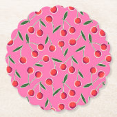 Hot Pink Berry Cherry Birthday Party Paper Unterse Untersetzer (Vorderseite)