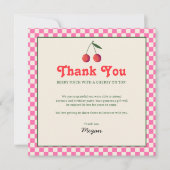 Hot Pink Berry Cherry Retro Geburtstag Dankeskarte (Vorderseite)