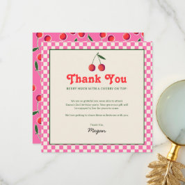 Hot Pink Berry Cherry Retro Geburtstag Dankeskarte