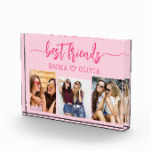Hot Pink Best Friends 3 Foto Collage Keepake (Rechts)