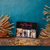 Hot Pink Best Friends 3 Foto Collage Keepake Fotoplatte (Seite)