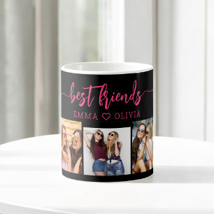 Hot Pink Best Friends 3 Foto Collage Keepake Kaffeetasse