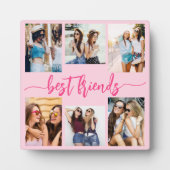 Hot Pink Best Friends 6 Foto Collage Keepake Fotoplatte (Vorderseite)