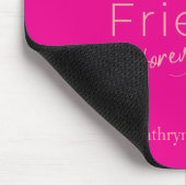 Hot Pink Best Friends Individuelle Name Mousepad (Ecke)