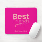 Hot Pink Best Friends Individuelle Name Mousepad (Mit Mouse)
