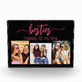 Hot Pink Besties Freunde 3 Foto Collage Keepake (Vorderseite)