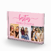 Hot Pink Besties Freunde 3 Foto Collage Keepake (Rechts)