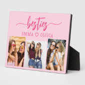 Hot Pink Besties Freunde 3 Foto Collage Keepake Fotoplatte (Seite)