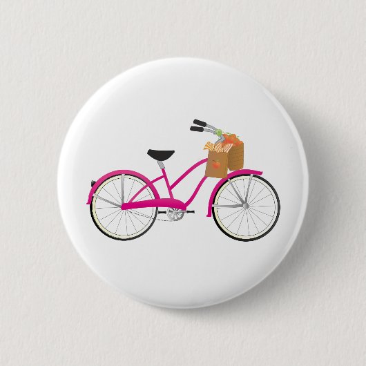 Hot PInk Bicycle with Orange Button (Vorderseite)