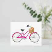 Hot PInk Bicycle with Orange Postkarte (Stehend Vorderseite)
