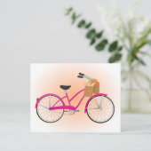 Hot PInk Bicycle with Orange Postkarte (Stehend Vorderseite)