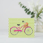 Hot PInk Bicycle with Orange Postkarte (Stehend Vorderseite)