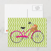 Hot PInk Bicycle with Orange Postkarte (Vorne/Hinten)