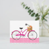 Hot PInk Bicycle with Orange Postkarte (Stehend Vorderseite)