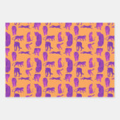 Hot Pink Big Cats in Neon Orange & Blue Hintergrun Geschenkpapier Set (Vorderseite 2)