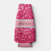 Hot Pink Big Imitate Glitzer mit Diamanten Flaschenkühler (Vorderseite)
