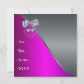 Hot Pink Birthday Einladung (Rückseite)