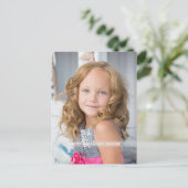 Hot Pink Birthday Foto Custom Postkarte (Stehend Vorderseite)