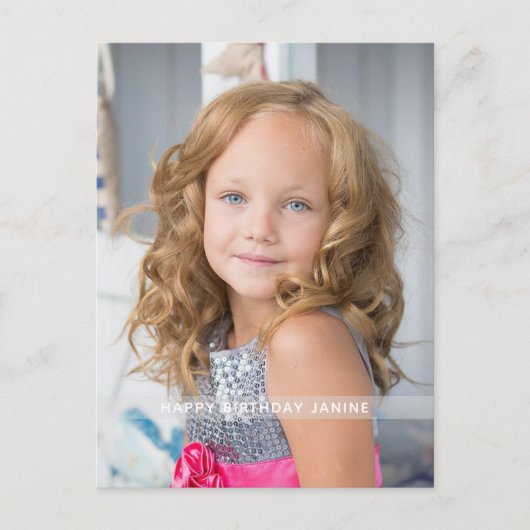 Hot Pink Birthday Foto Custom Postkarte (Vorderseite)