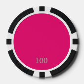 Hot Pink Black 100 Striped Poker Chip (Vorderseite)