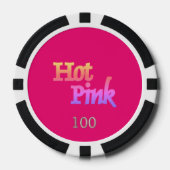 Hot Pink Black 100 Striped Poker Chip (Vorderseite)