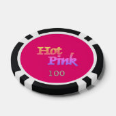 Hot Pink Black 100 Striped Poker Chip (Einzeln)