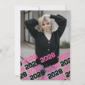 Hot Pink & Black Abschluss 2 Foto Dankeschön Karte (Rückseite)