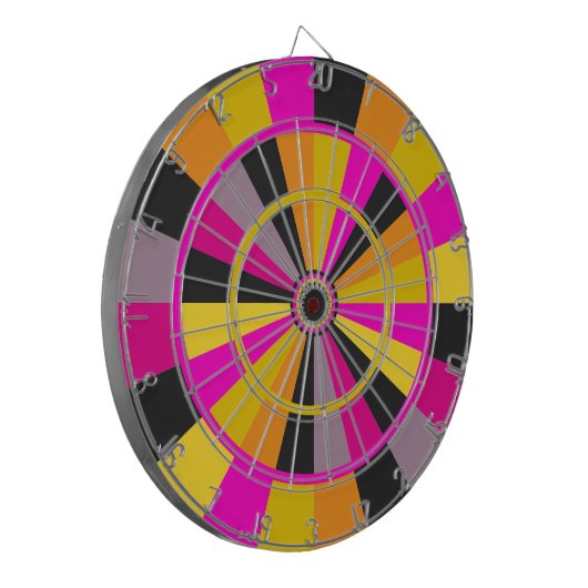 Hot Pink Black and Gold Gaming Room Spaß Dartscheibe (Vorderseite Links)
