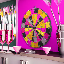 Hot Pink Black and Gold Gaming Room Spaß Dartscheibe