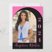 Hot Pink Black Arch Foto Class 2024 Abschluss (Vorderseite)