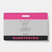 Hot Pink Black Corporate Company Mitarbeiter-ID Ausweis (Back)