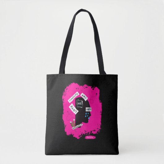 Hot Pink Black Creative Stilvolle Coole Tote Tasch Tasche (Vorderseite)