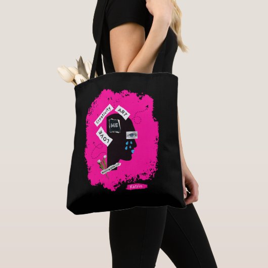 Hot Pink Black Creative Stilvolle Coole Tote Tasch Tasche (Von Nahem)