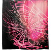 Hot Pink Black Creepy Spooky Spider Web Duschvorhang (Vorderseite)