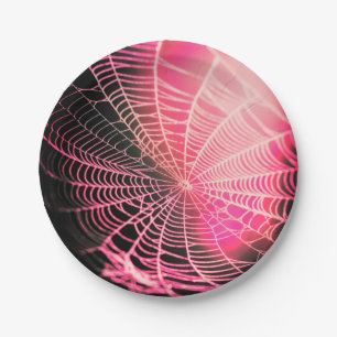 Hot Pink Black Creepy Spooky Spirit Web Pappteller