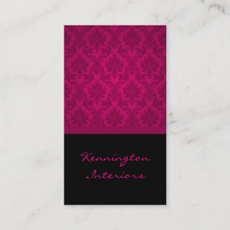 Hot Pink Black Damask Lace Business Cards Visitenkarte