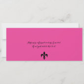 Hot Pink Black Damask Quinceanera Boarding Pass Einladung (Rückseite)