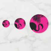Hot Pink & Black Flamingo Palm Trees Party Konfetti (Vorderseiten)