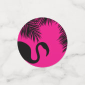 Hot Pink & Black Flamingo Palm Trees Party Konfetti (Klein Vorderseite)
