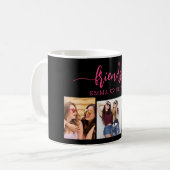 Hot Pink Black Friends 3 Foto Friendship Collage Kaffeetasse (Vorderseite Links)